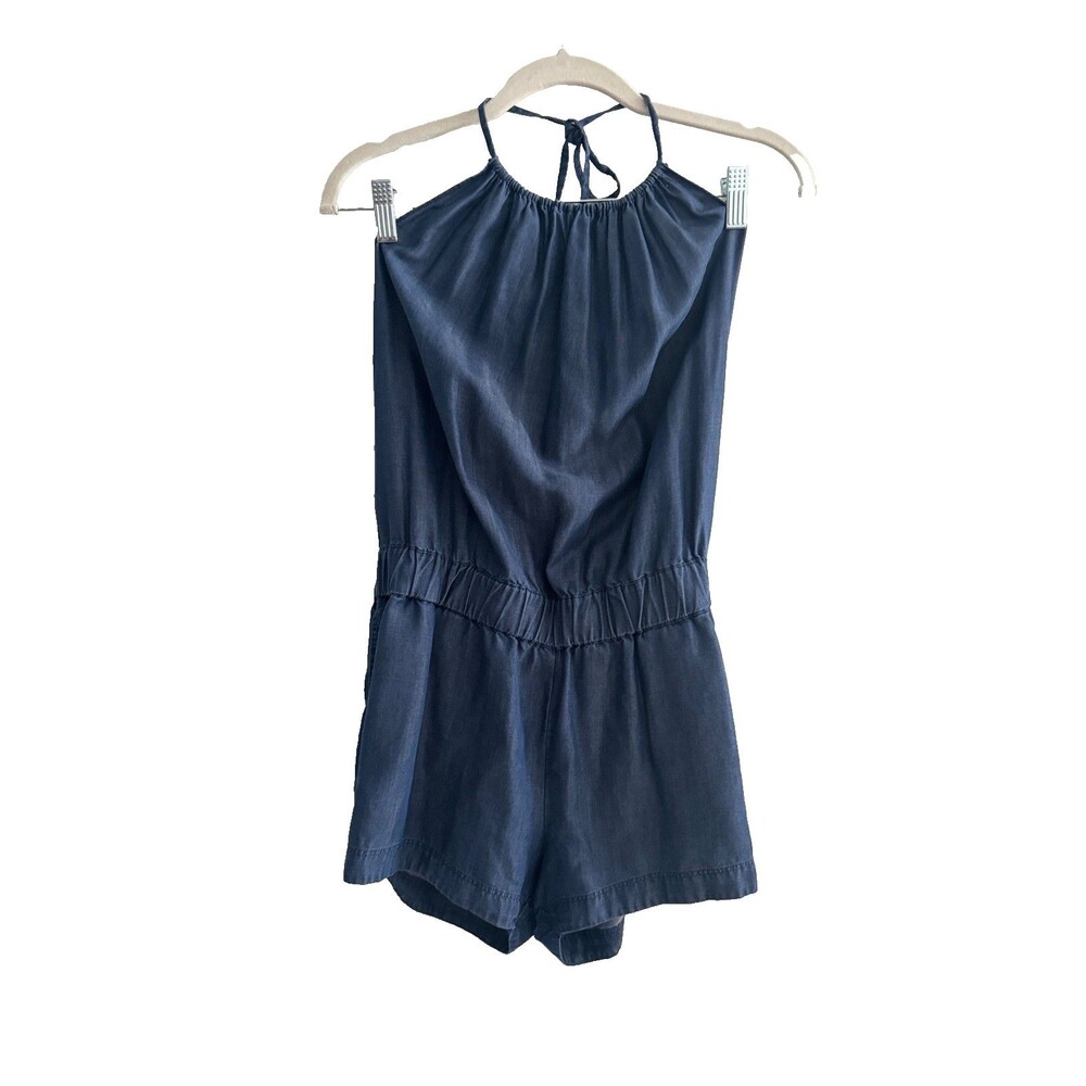 Victoria’s Secret Denim Halter Romper Shorts Size XS